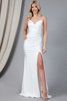 Satin Mermaid Double Spaghetti Straps Long Evening & Bridesmaid Dress AC391-Bridesmaid Dress-smcfashion.com