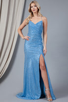 Spaghetti Strap Sequins Zipper Back Long Prom Dress ACBZ011-Prom Dress-smcfashion.com