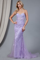 Mermaid Strapless Embroidered Lace Long Prom Dress AC7024-Prom Dress-smcfashion.com