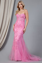 Mermaid Strapless Embroidered Lace Long Prom Dress AC7024-Prom Dress-smcfashion.com