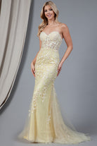 Mermaid Strapless Embroidered Lace Long Prom Dress AC7024-Prom Dress-smcfashion.com