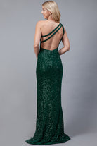 Embellished Sequins One Shoulder Long Prom Dress AC5041-Prom Dress-smcfashion.com