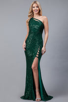 Embellished Sequins One Shoulder Long Prom Dress AC5041-Prom Dress-smcfashion.com