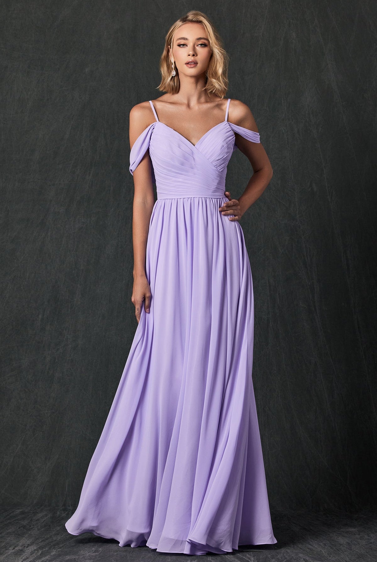 Pleated Off The Shoulder Full Skirt Formal Long Bridesmaid Dress JT262-Bridesmaid Dress-smcfashion.com