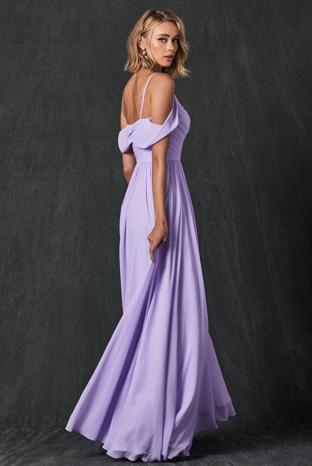 Pleated Off The Shoulder Full Skirt Formal Long Bridesmaid Dress JT262-Bridesmaid Dress-smcfashion.com