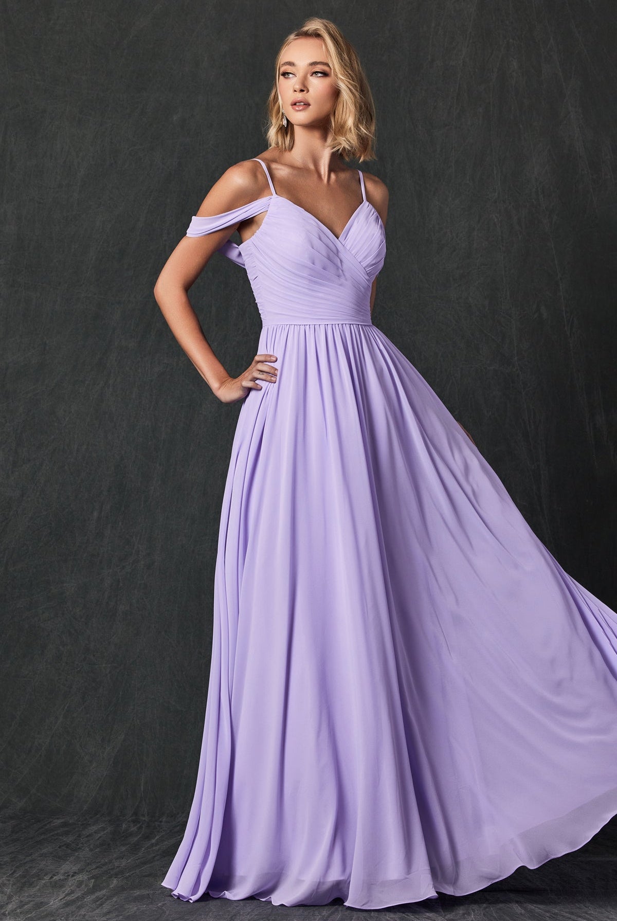 Pleated Off The Shoulder Full Skirt Formal Long Bridesmaid Dress JT262-Bridesmaid Dress-smcfashion.com