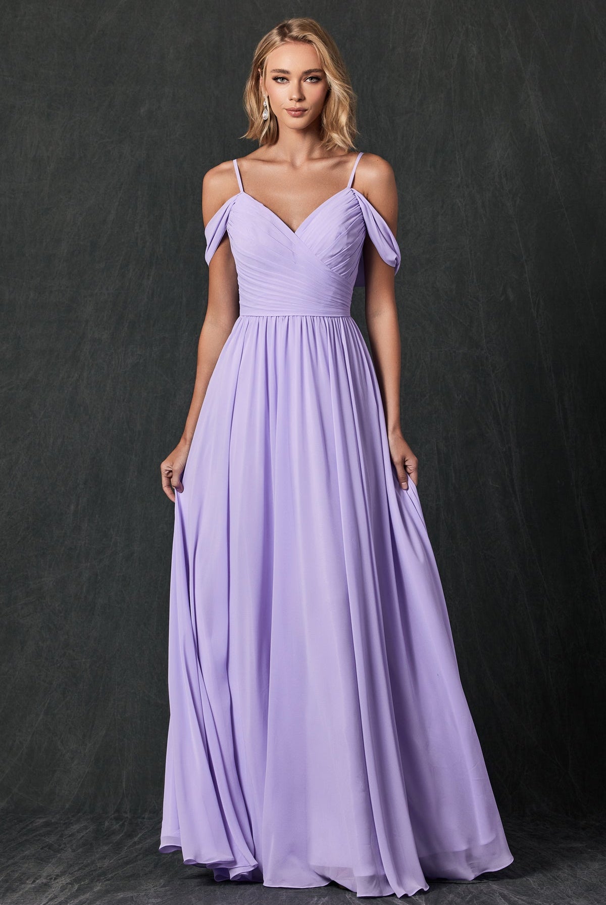 Pleated Off The Shoulder Full Skirt Formal Long Bridesmaid Dress JT262-Bridesmaid Dress-smcfashion.com