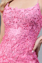 Embroidered Lace Open Criss Cross Back Short Cocktail & Homecoming Dress AC7010S-Cocktail Dress-smcfashion.com