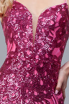 Embroidered Sequins Tulle Skirt Illusion V-Neck Long Prom Dress AC7021-Prom Dress-smcfashion.com