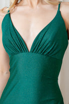 Satin Spaghetti Straps Trumpet V-Neck Detailed Open Back Long Prom Dress ACBZ018-Prom Dress-smcfashion.com