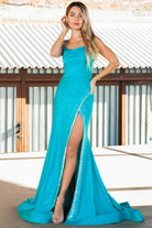 Mermaid Side Slit Cowl Neck Double Spaghetti Straps Long Prom Dress AC399-Prom Dress-smcfashion.com