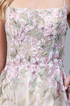 Embroidered Flowers Straight Across Side Slit Long Prom Dress AC2105-Prom Dress-smcfashion.com