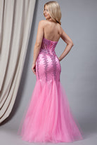 Strapless Sweetheart Embroidered Bodice Mermaid Long Wedding & Evening Dress AC774-Evening Dress-smcfashion.com