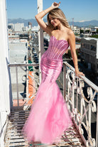 Strapless Sweetheart Embroidered Bodice Mermaid Long Wedding & Evening Dress AC774-Evening Dress-smcfashion.com