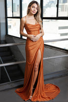 Clamorous High Slit Wrap Glitter Jersey Bustier-Inspired Bodice Long Prom Dress ACBZ019-Prom Dress-smcfashion.com