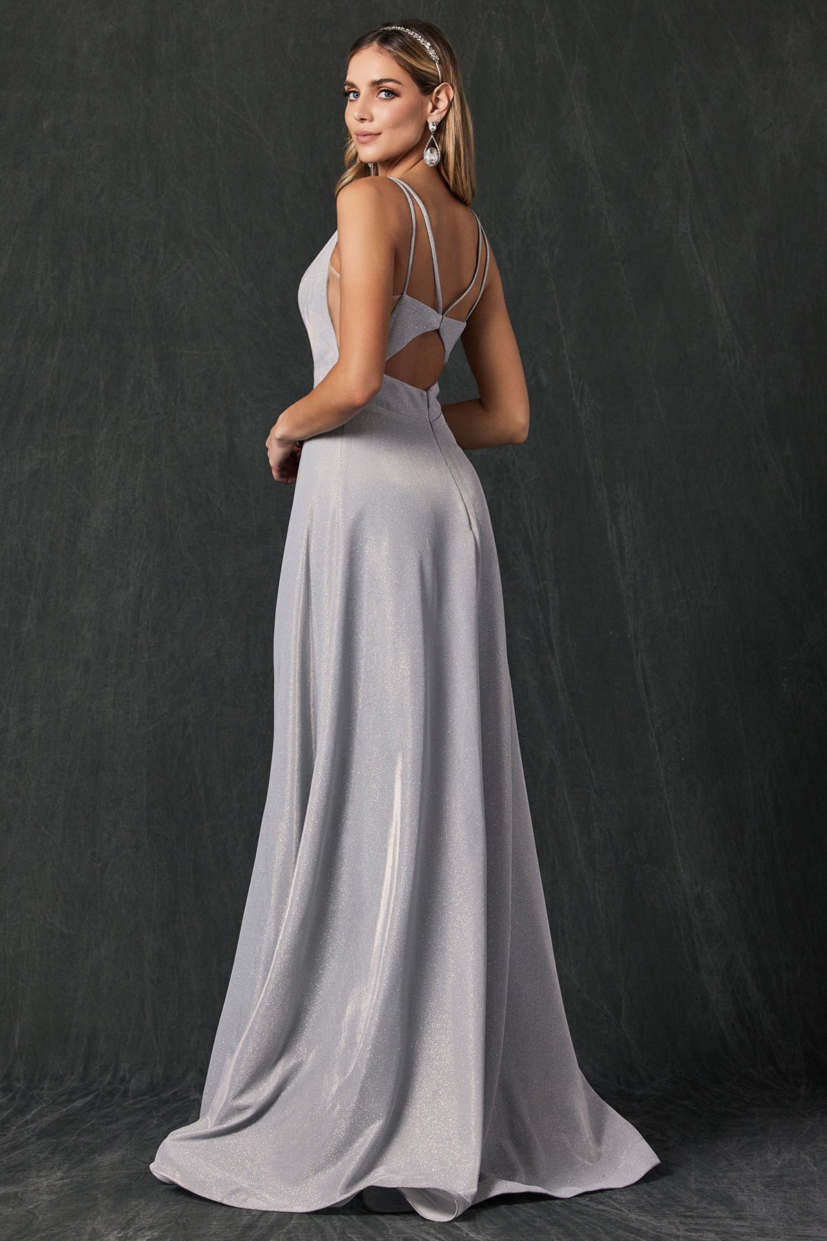 A-Line Illusion V-Neck Open Criss Cross Back Long Prom Dress JT208-Prom Dress-smcfashion.com