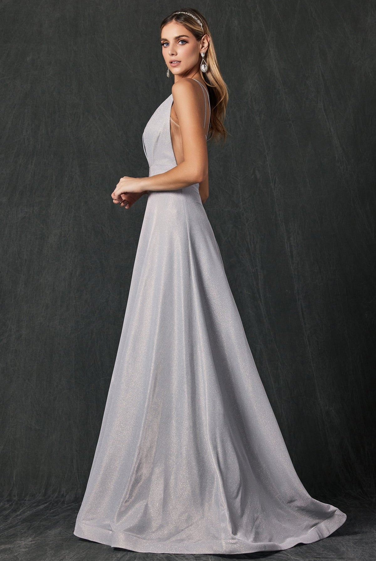 A-Line Illusion V-Neck Open Criss Cross Back Long Prom Dress JT208-Prom Dress-smcfashion.com