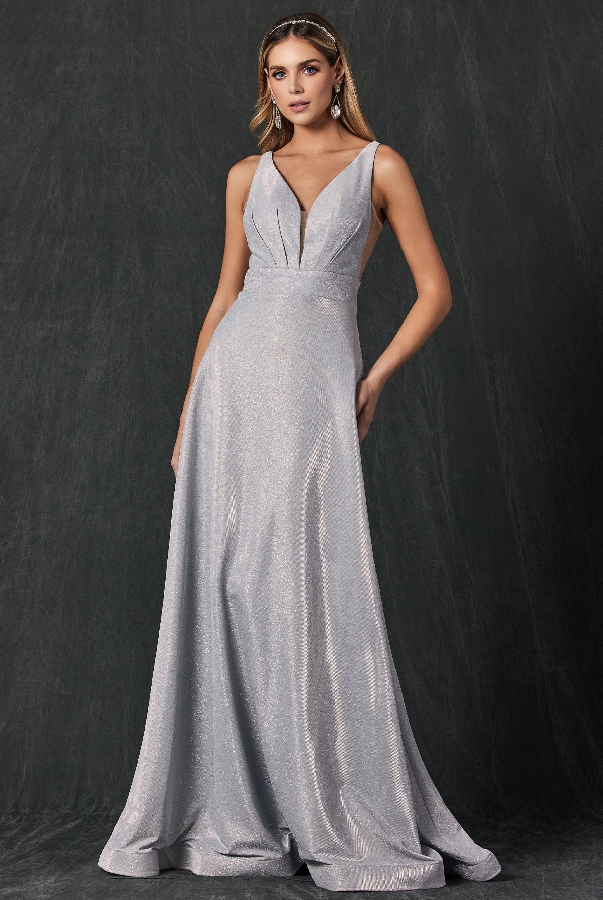 A-Line Illusion V-Neck Open Criss Cross Back Long Prom Dress JT208-Prom Dress-smcfashion.com
