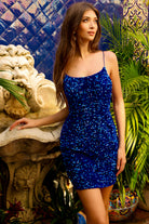 Open Criss Cross Back Embroidered Sequins Short Cocktail Dress ACBZ024S-Cocktail Dress-smcfashion.com