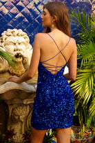 Open Criss Cross Back Embroidered Sequins Short Cocktail Dress ACBZ024S-Cocktail Dress-smcfashion.com