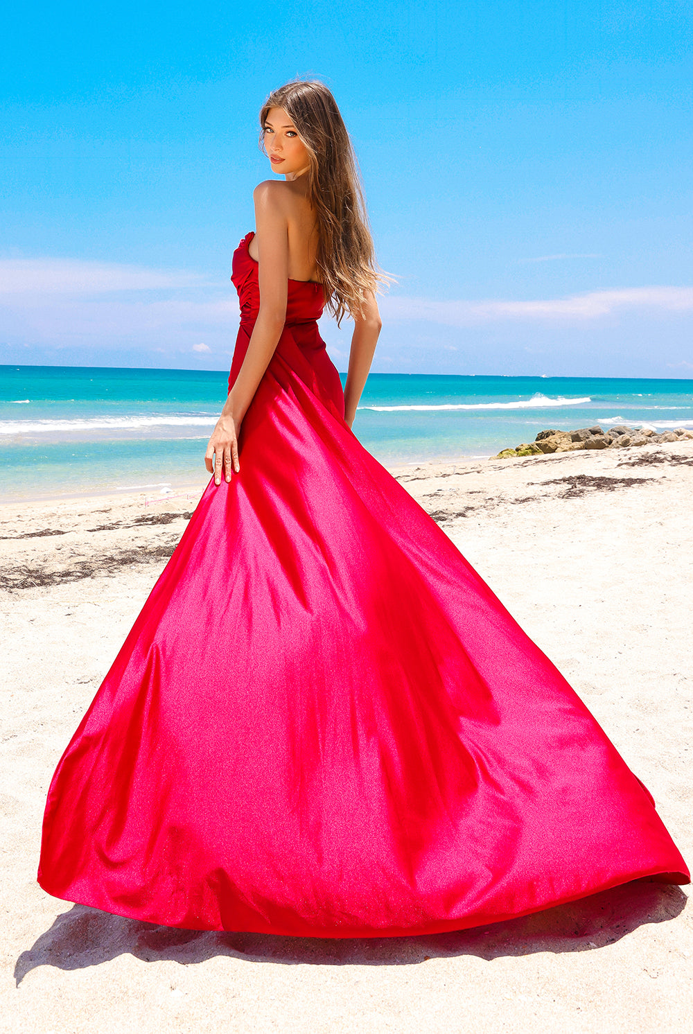 Cowl Neck Side Slit Spaghetti Straps Fitted Long Prom Dress AC3013-Prom Dress-smcfashion.com