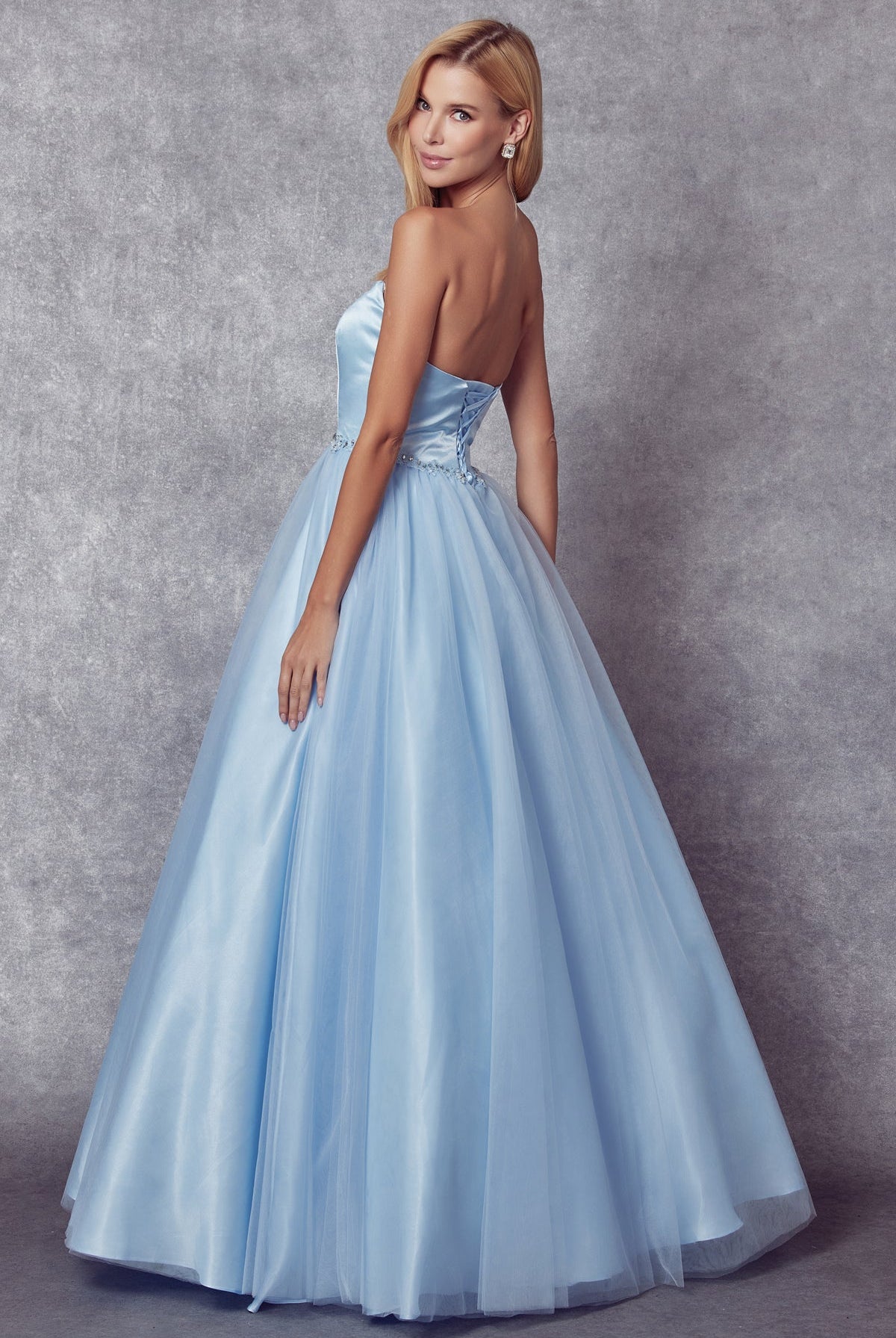 Strapless Sweetheart A-Line Tulle Skirt Long Prom Dress JT265-Prom Dress-smcfashion.com