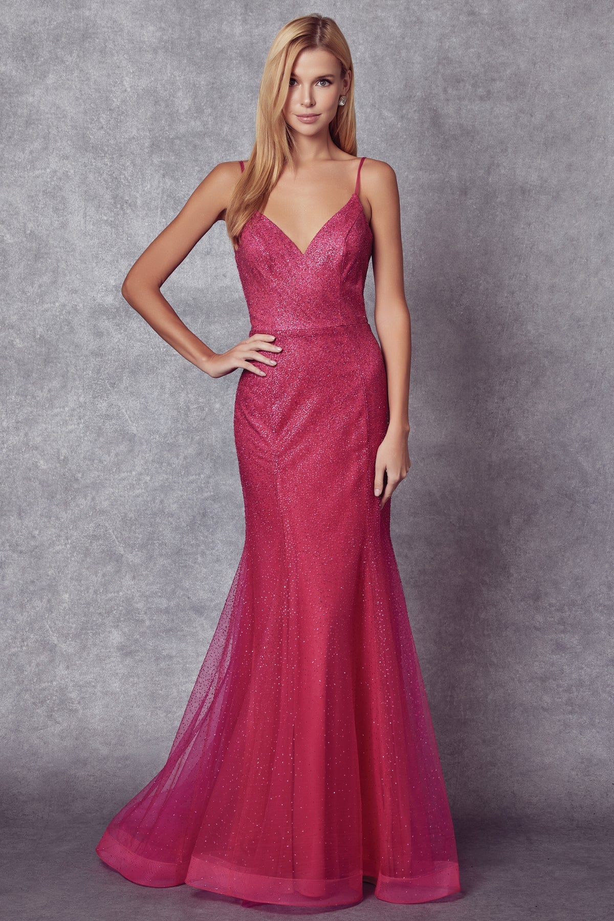 Mermaid Sweetheart Embellished Glitter Open Back Long Evening Dress JT271-Evening Dress-smcfashion.com
