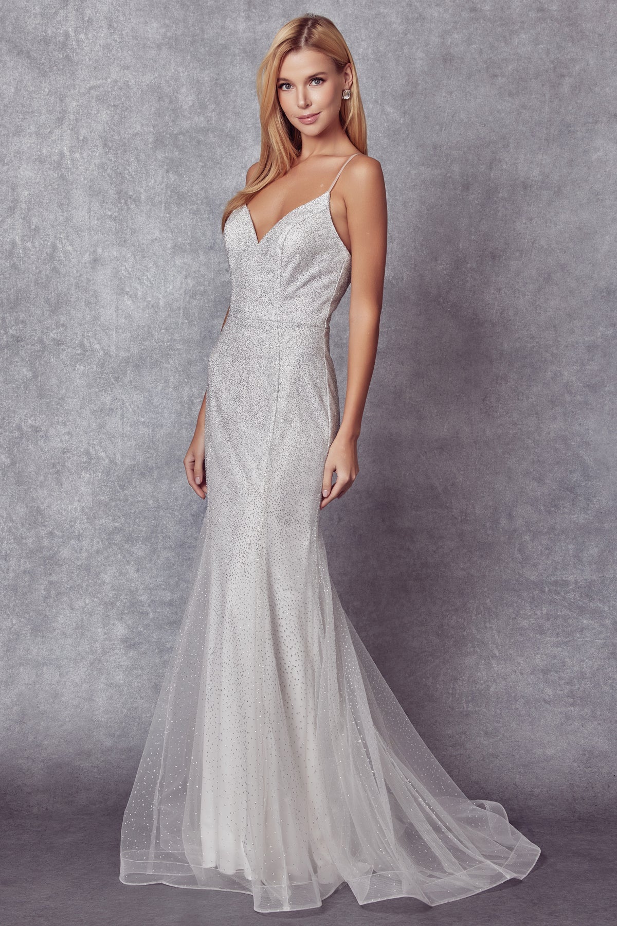 Mermaid Sweetheart Embellished Glitter Open Back Long Evening Dress JT271-Evening Dress-smcfashion.com