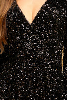 Long Sleeves V-Neck Zipper Back Short Cocktail & Homecoming Dress ACBZ029S-Cocktail Dress-smcfashion.com
