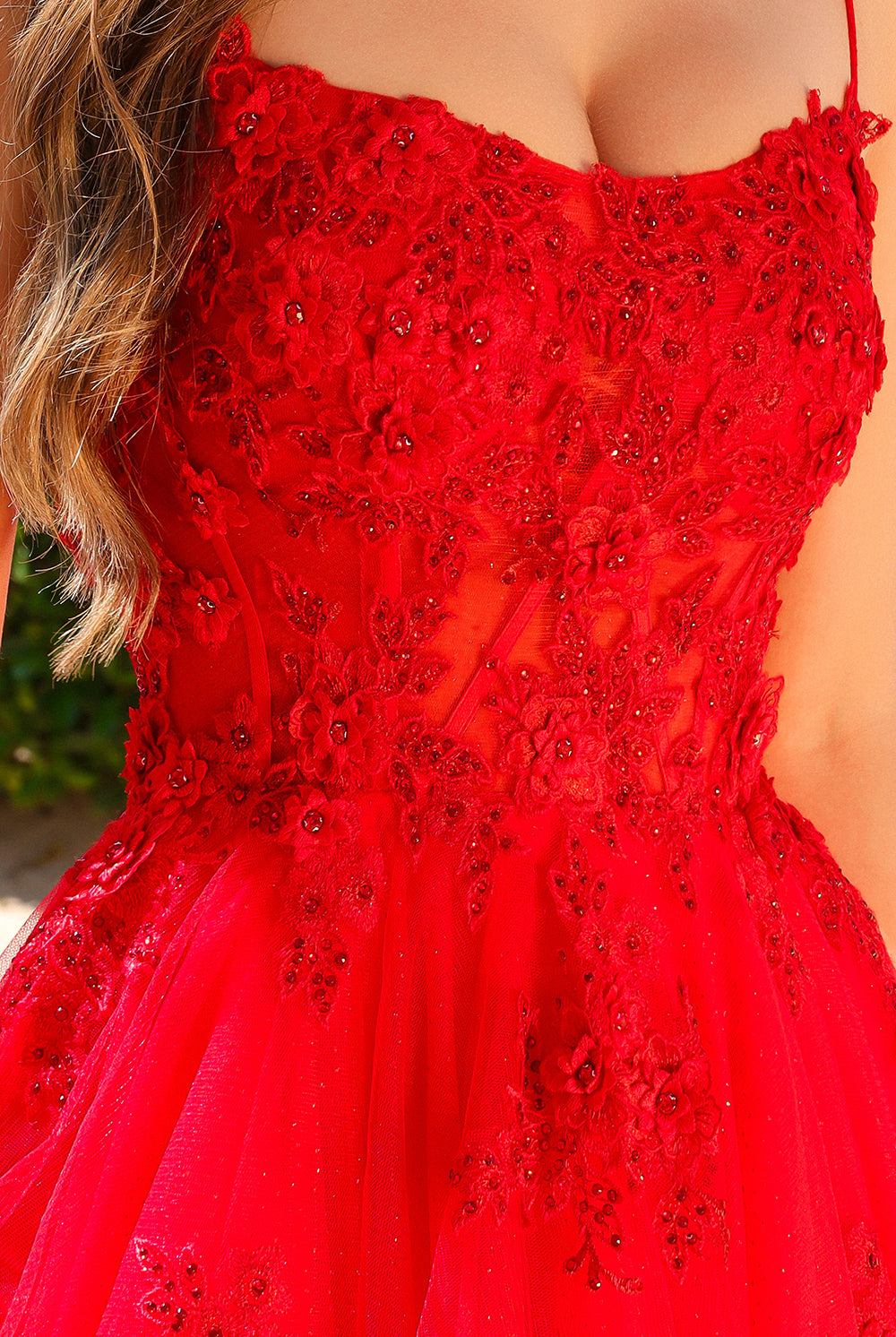Flower Embroidery Tulle Skirt Boat Neck Long Prom Dress AC7035-Prom Dress-smcfashion.com