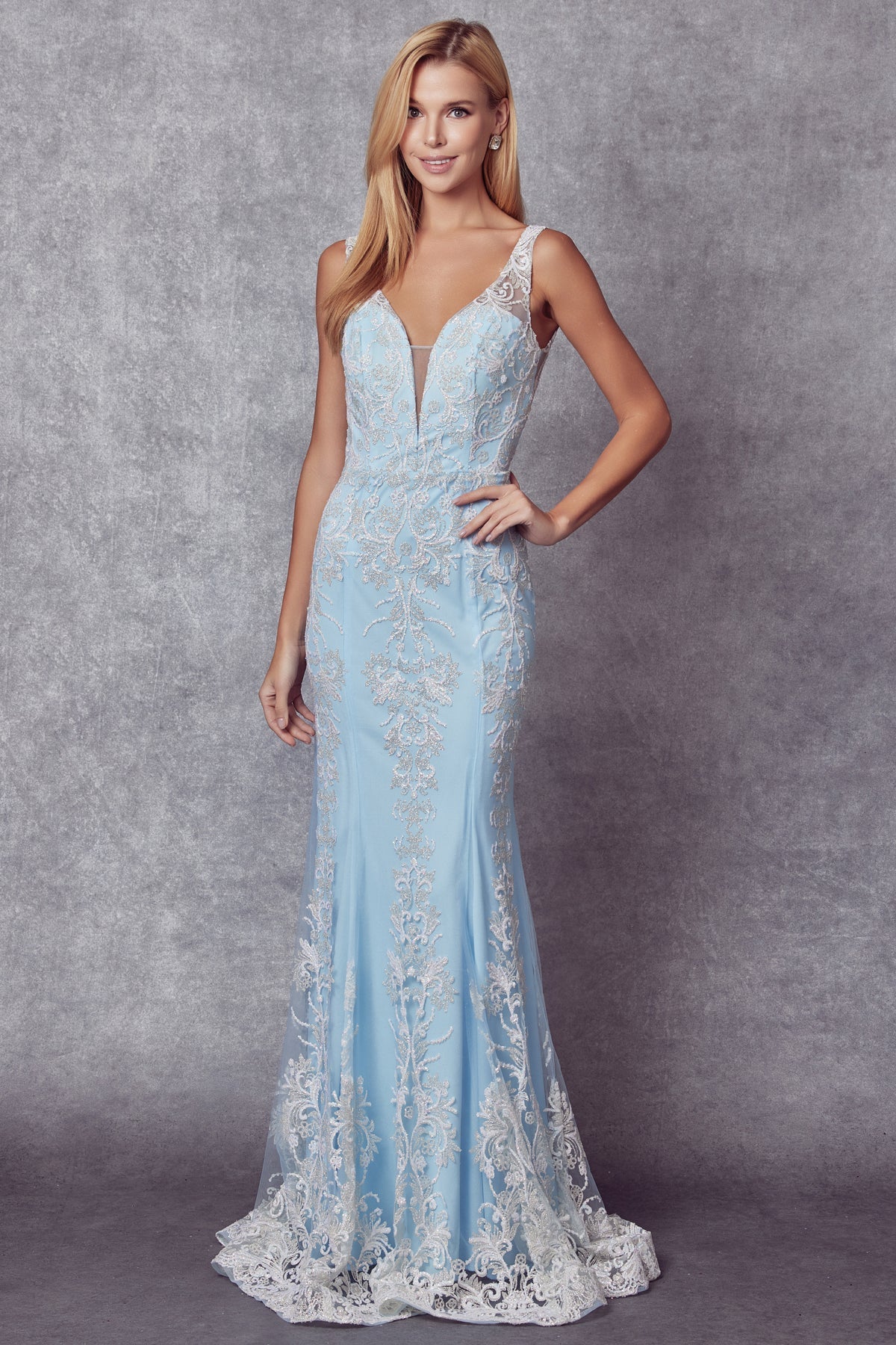 Embroidered Lace Mermaid Illusion Sweetheart Long Prom Dress JT277-Prom Dress-smcfashion.com