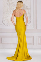Spaghetti Straps High Side Slit Embellished Jewel Long Prom Dress AC3017-Evening Dress-smcfashion.com