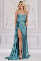 Strapless Embellished Jewel Sweetheart Side Slit Long Prom Dress ACBZ032-Prom Dress-smcfashion.com