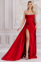 Strapless Embellished Jewel Sweetheart Side Slit Long Prom Dress ACBZ032-Prom Dress-smcfashion.com