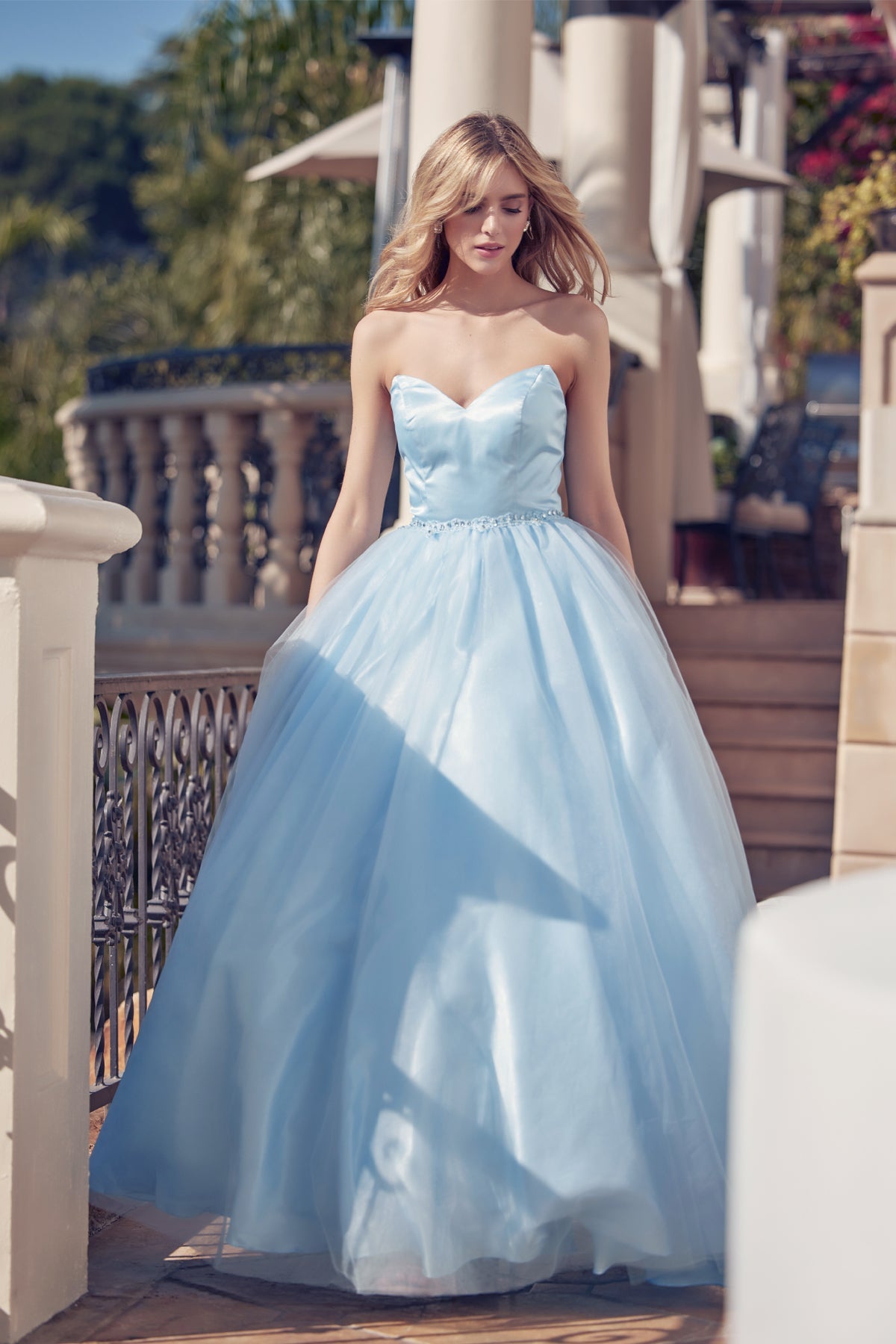 Strapless Sweetheart A-Line Tulle Skirt Long Prom Dress JT265-Prom Dress-smcfashion.com