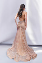 Embellished Glitter Mermaid Open Crossed Back Long Prom Dress ACTM1014-Prom Dress-smcfashion.com