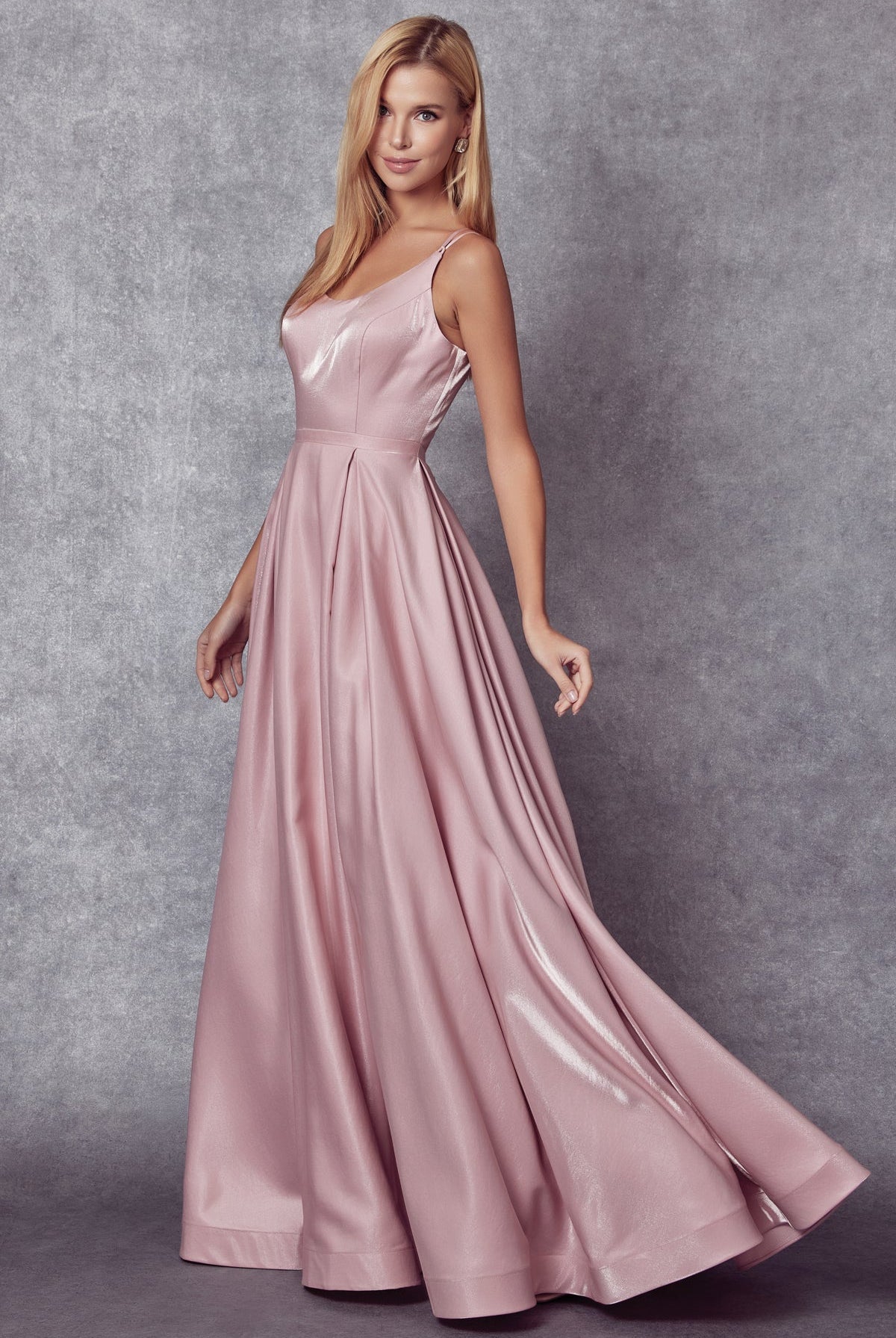 Open Criss Cross Back Round Neck Embellished Glitter Long Prom Dress JT244-Prom Dress-smcfashion.com