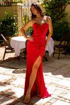 Sweetheart Velvet Side Slit Strapless Long Prom Dress ACBZ9029V-Prom Dress-smcfashion.com