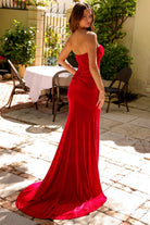 Sweetheart Velvet Side Slit Strapless Long Prom Dress ACBZ9029V-Prom Dress-smcfashion.com