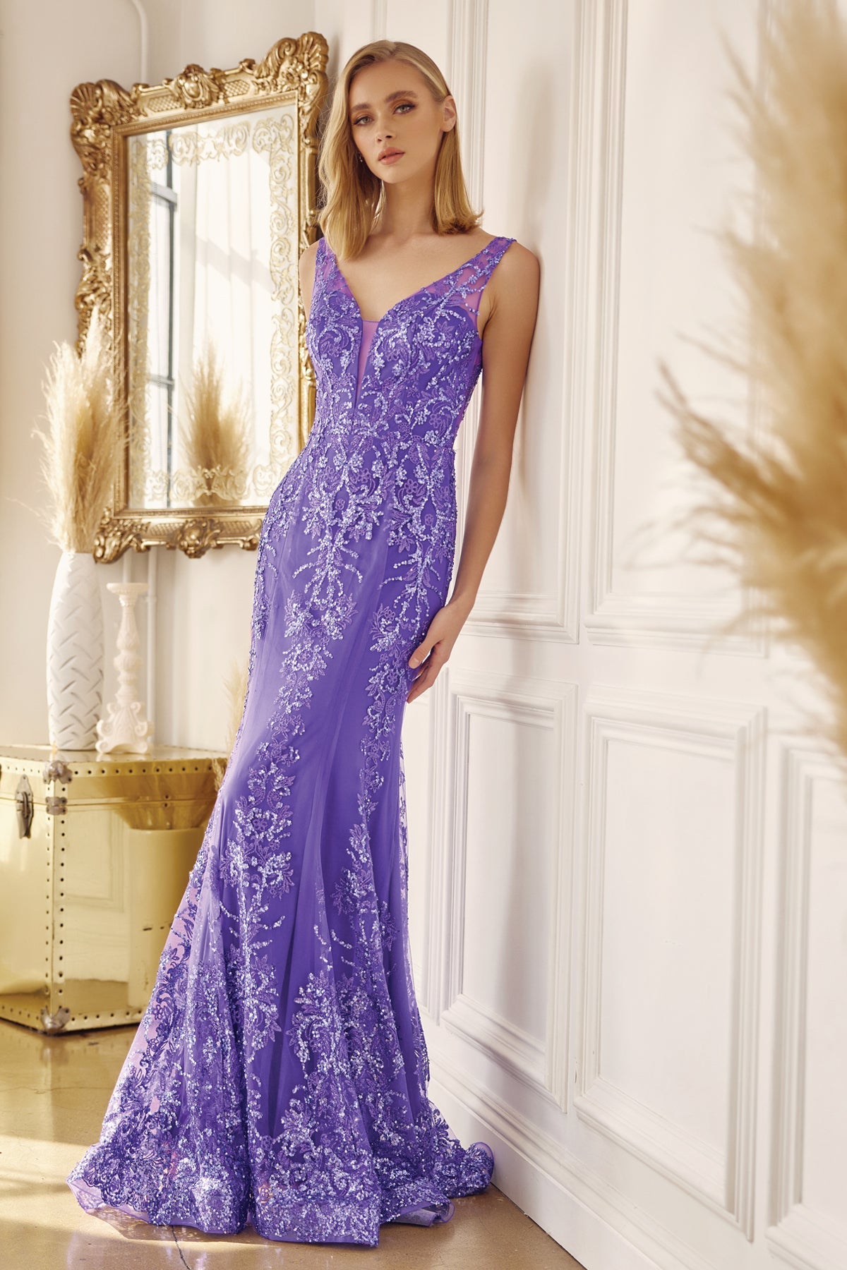 Embroidered Lace Mermaid Illusion Sweetheart Long Prom Dress JT277-Prom Dress-smcfashion.com