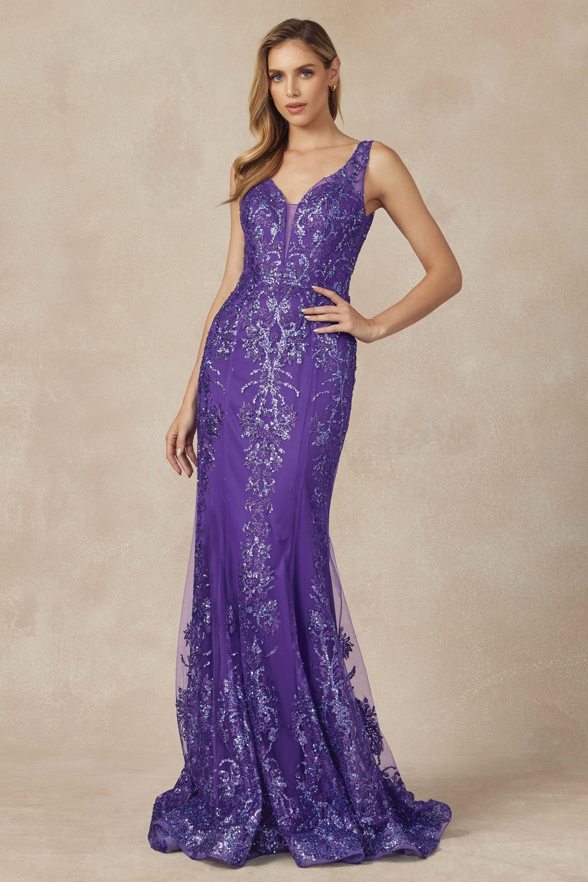 Embroidered Lace Mermaid Illusion Sweetheart Long Prom Dress JT277-Prom Dress-smcfashion.com
