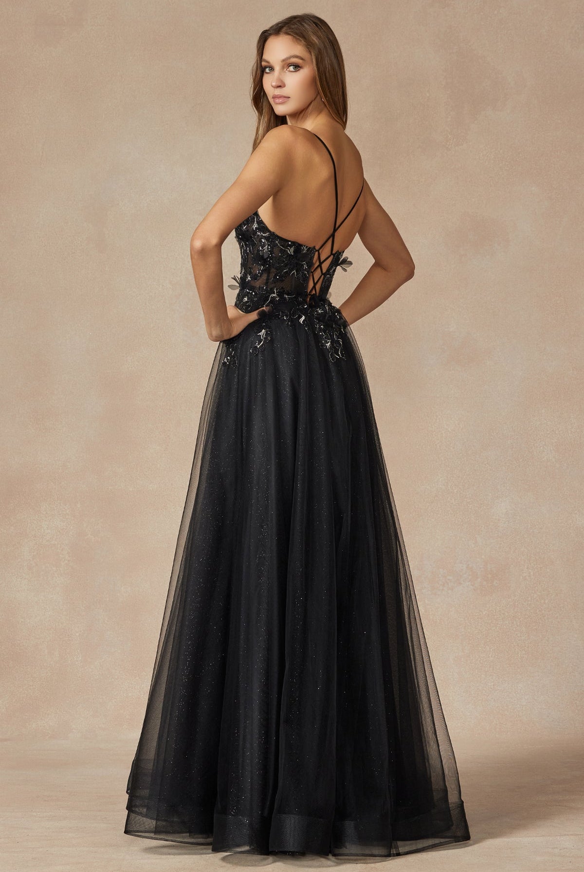 Sequin Butterfly Embroidered Boned Bodice Long Prom Dress JT2401-Prom Dress-smcfashion.com