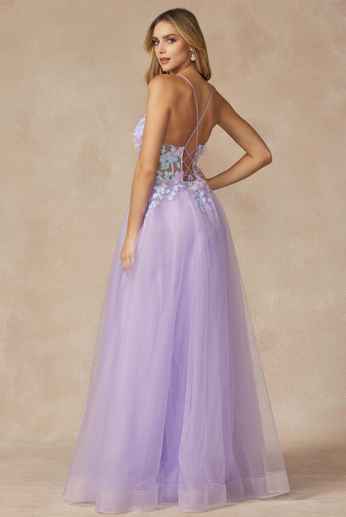 Sequin Butterfly Embroidered Boned Bodice Long Prom Dress JT2401-Prom Dress-smcfashion.com