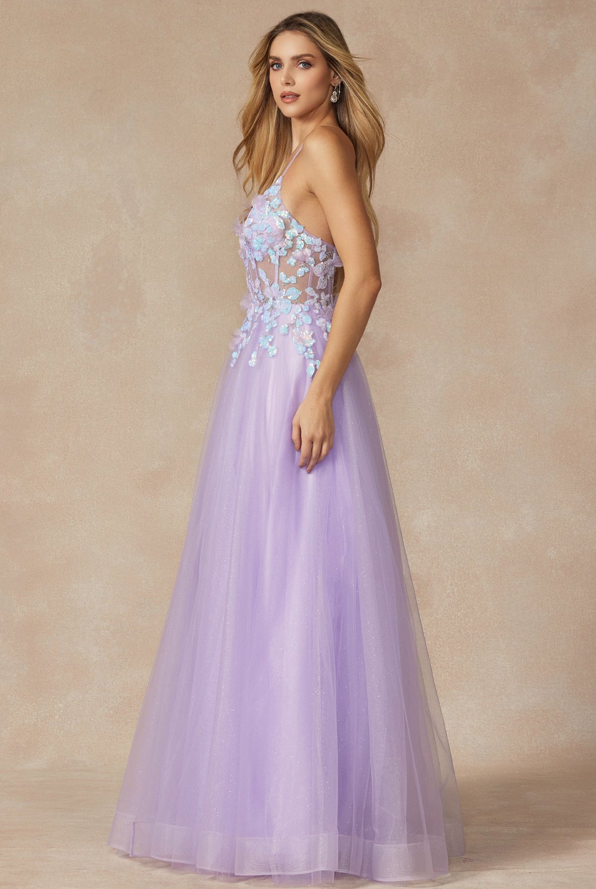 Sequin Butterfly Embroidered Boned Bodice Long Prom Dress JT2401-Prom Dress-smcfashion.com