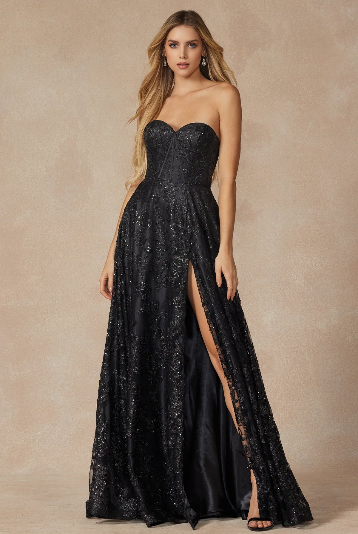 Butterfly Glitter Embroidered Corset Top Long Prom Dress JT2403-Prom Dress-smcfashion.com