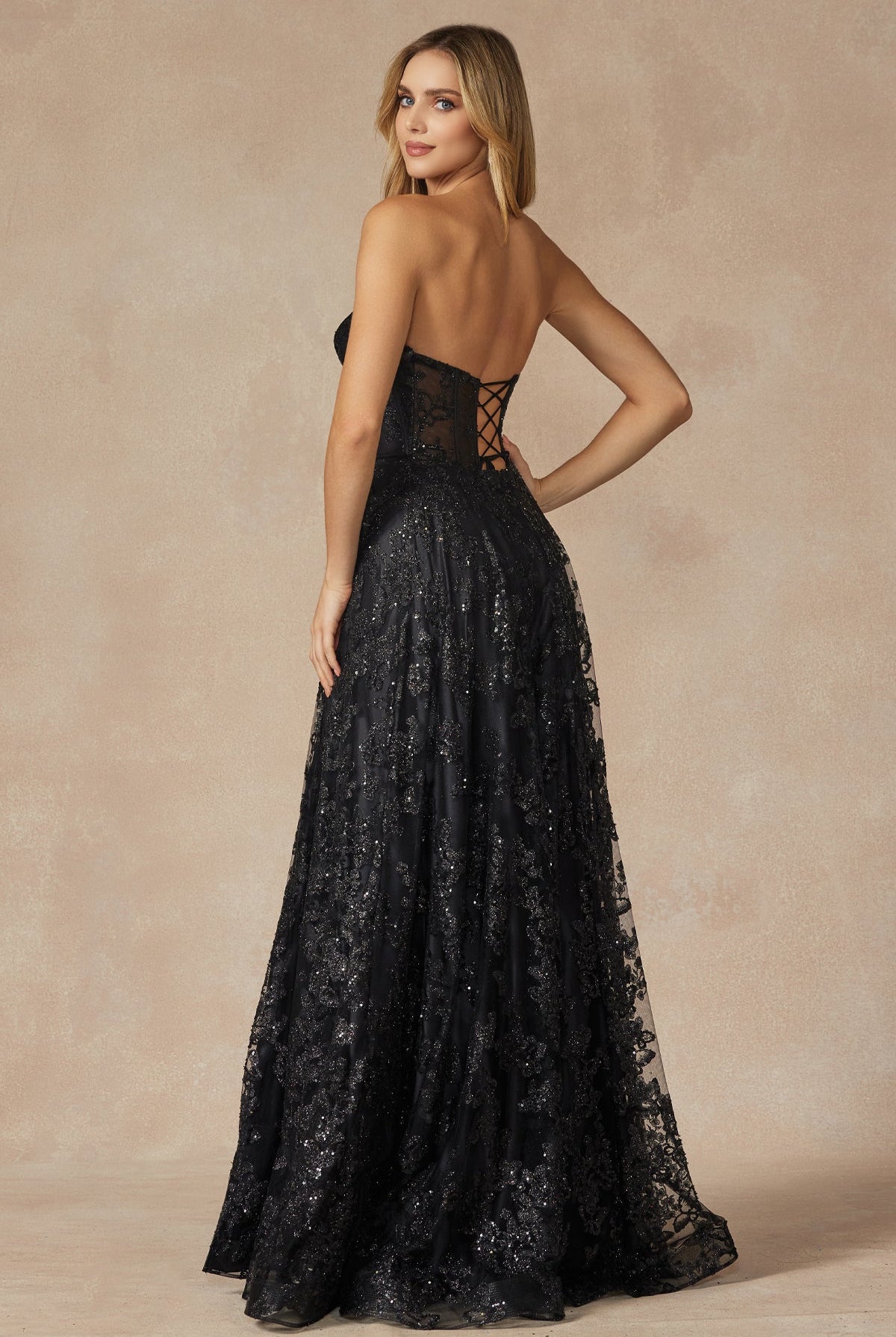 Butterfly Glitter Embroidered Corset Top Long Prom Dress JT2403-Prom Dress-smcfashion.com
