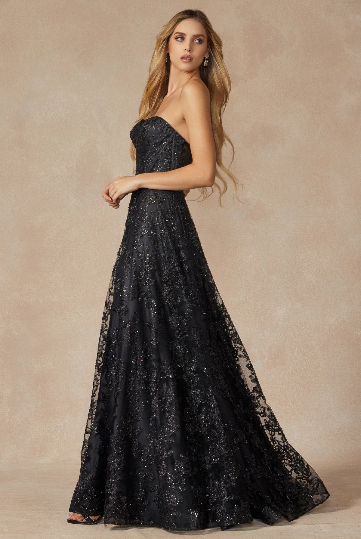 Butterfly Glitter Embroidered Corset Top Long Prom Dress JT2403-Prom Dress-smcfashion.com