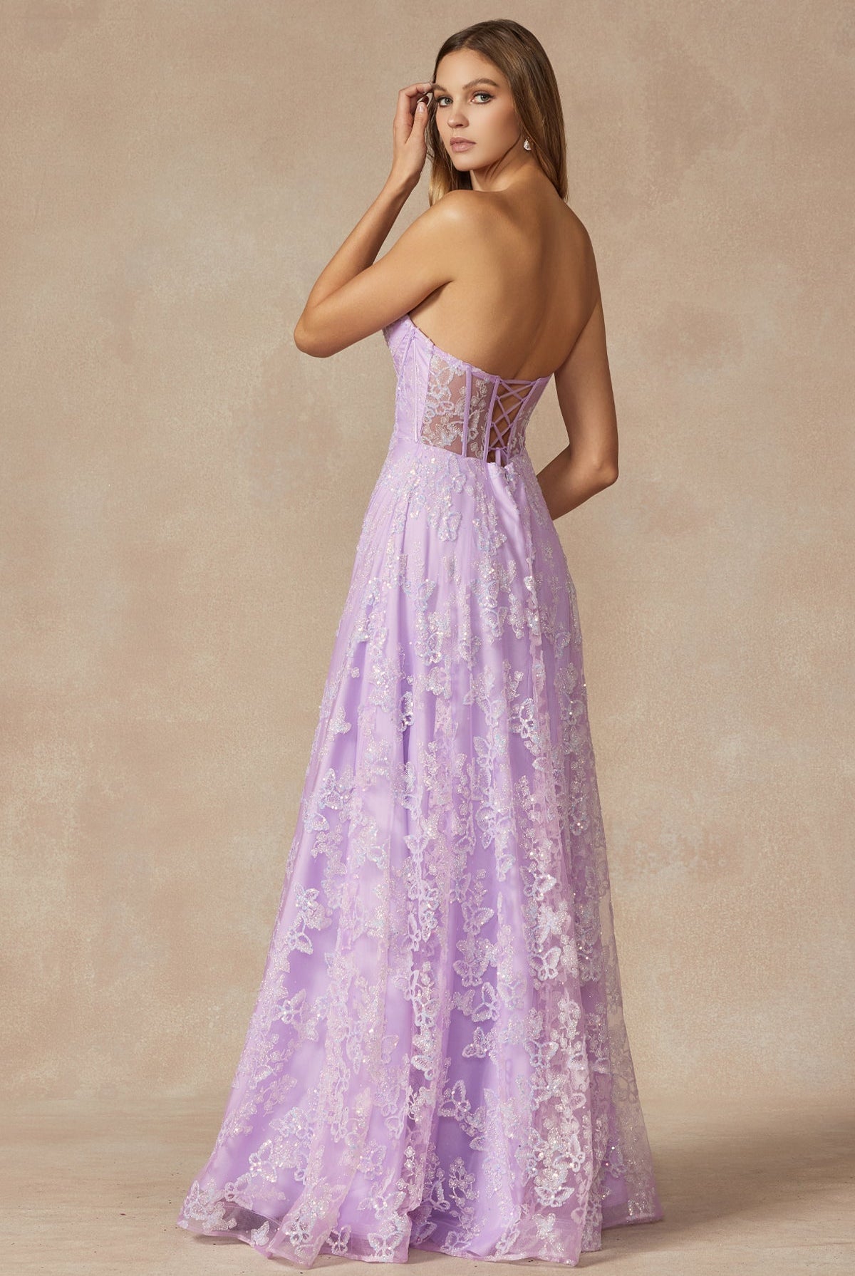 Butterfly Glitter Embroidered Corset Top Long Prom Dress JT2403-Prom Dress-smcfashion.com