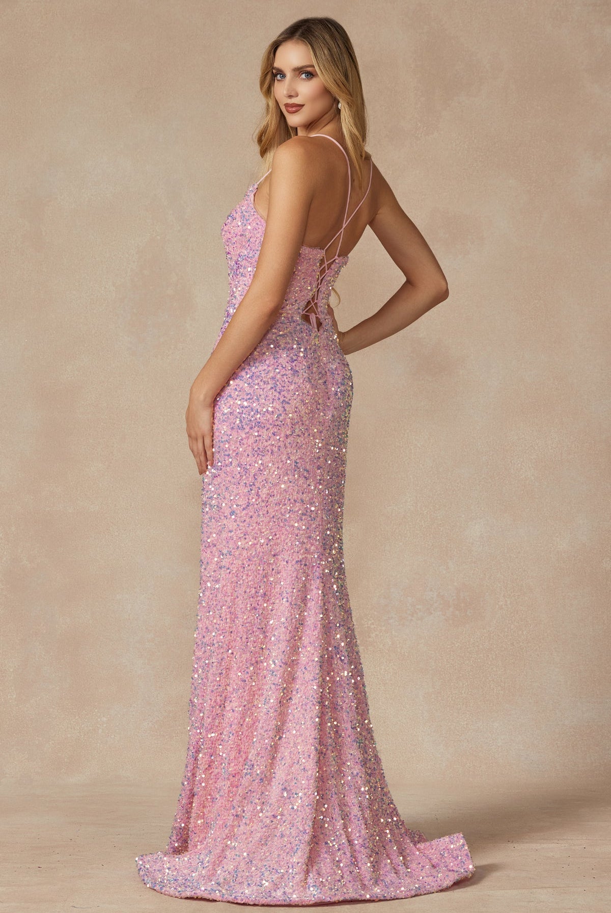 Velvet Sequin Fitted Sweetheart Lace Up Back Long Prom Dress JT2406-Prom Dress-smcfashion.com