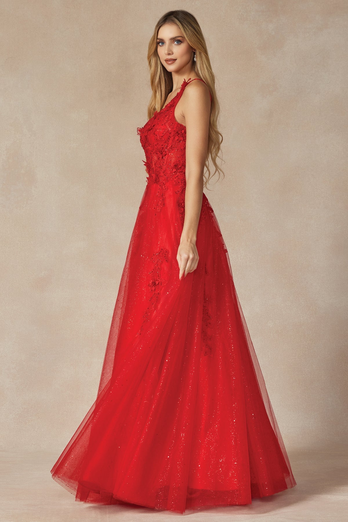 One Shoulder With 3D Flower Embellishements Long Prom Dress JT298-Prom Dress-smcfashion.com